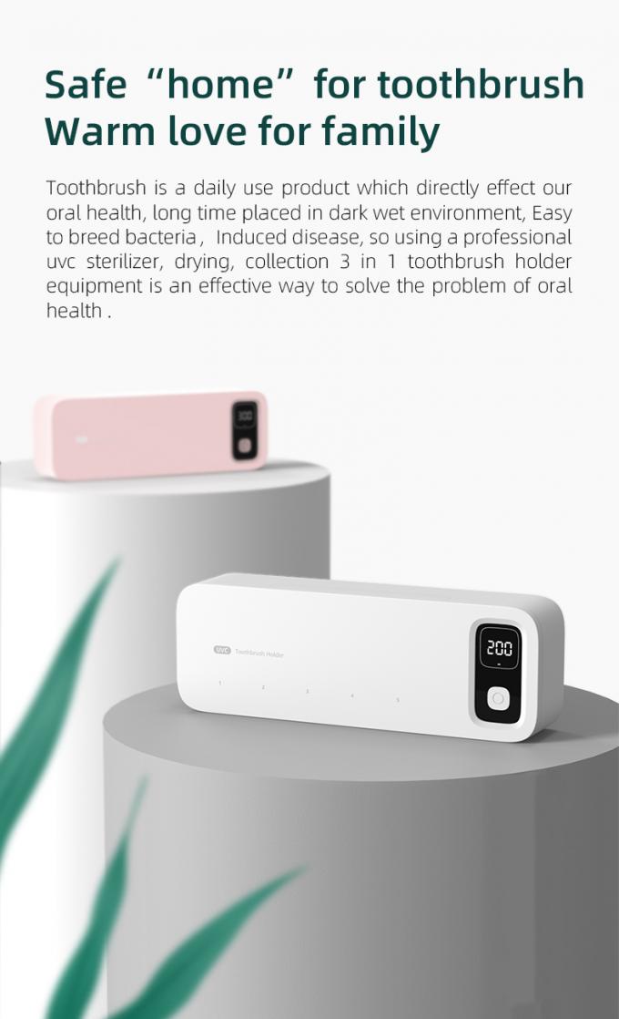 Home Batería Esterilizador de luz UVC Smart Desinfectante de cepillo de dientes montado en la pared 2