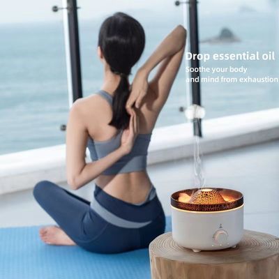 Humidificador de llama de fuego de sueño sereno con luz LED de 7 colores para aromaterapia y alivio del estrés
