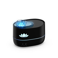 350 ml DC 5V Humidificador de llamas de fuego Blanco Negro con cronometraje
