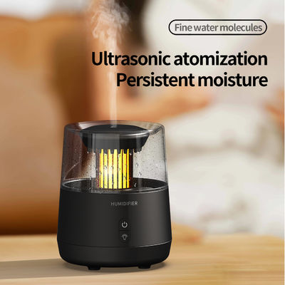 Humidificador de llamas de fuego de aromaterapia de gotas de lluvia 320 ml con apagado automático
