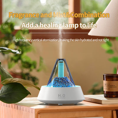 Humidificador de fuego de llama de lava aromaterapia 0.7kg 80ml con luz LED de 7 colores