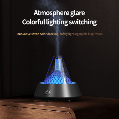 Máquina de humidificador de aire de efecto de llama de aromaterapia Blanco Negro Color