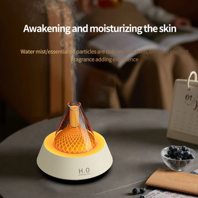 Configuración del temporizador 2/4/6 horas Humidificador de llama de fuego de aroma con luz LED de 7 colores