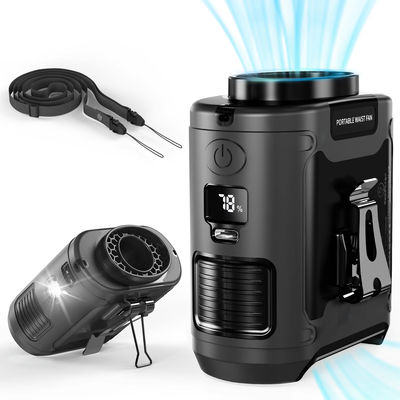 Fan Socool 10000mAh Fan de mesa Super silencioso Tipo C Clip Fan de cintura con luz LED SOS y batería recargable
