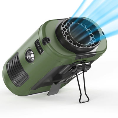 Fan Socool 10000mAh Mini Recargable Fan cintura portátil de emergencia de energía clip USB Fan con luz LED SOS para interiores / exteriores