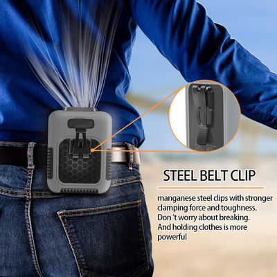 Ventilador Socool Clip Ventilador de cintura 8000mAh3 Niveles de velocidad Ventilador portátil multifuncional Interior / exterior Cuerpo ABS Chaqueta de silicona Garfio de acero manganeso Bracket de acero manganeso